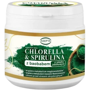 Asepta Chlorella & Spirulina con sabor a manzana 150 g