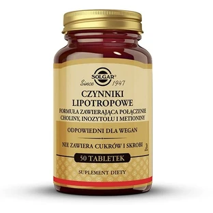 SOLGAR Czynniki Lipotropowe 50 tabletek (Data ważności ...