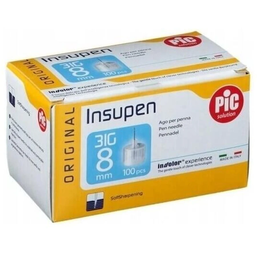 Aghi PIC Insupen 31G 8mm 100 pezzi