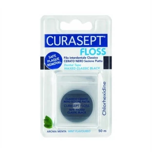INDENT CURASEPT FLOSS Zwart gewaxt flosdraad 50 ...