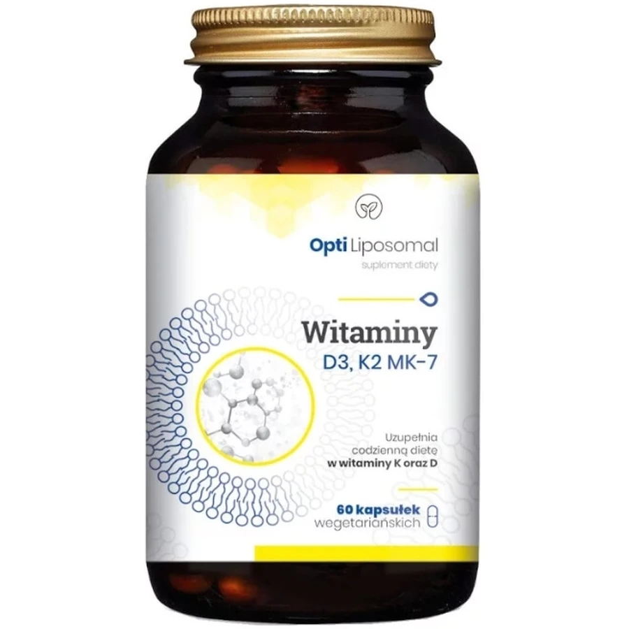 NaturDay Opti Liposomal Vitamins D3, K2-MK7 60 capsules.