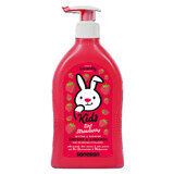 Aardbeiengeurige douchegel en shampoo 2in1, 400 ml, Sanosan Kids