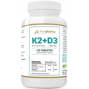 Altopharma K2 100mcg + D3 50mcg 2000IU 120 tabletten