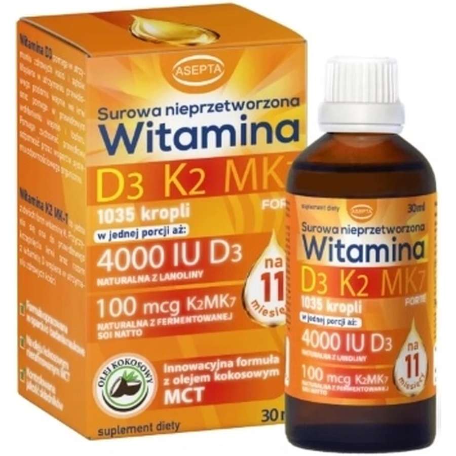 Asepta Vitamin D3 K2 MK7 Tropfen 30 ml