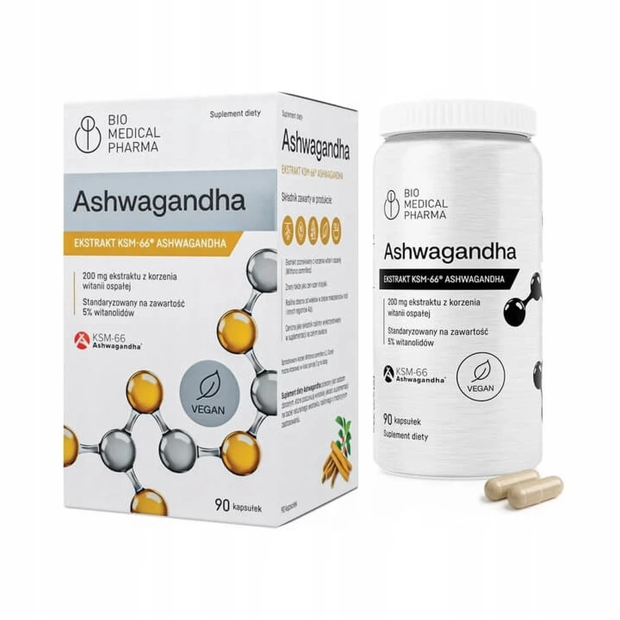 Bio Medical Pharma Ashwagandha-Extrakt KSM-66 90 Kapseln.