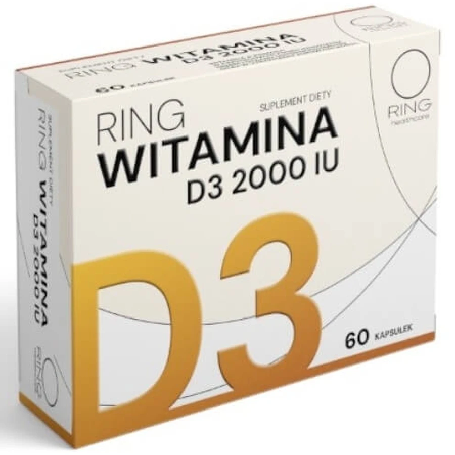 Ring Vitamine D3 2000 IU 60 gélules.