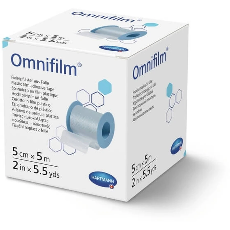 Omnifilm Poreuze filmpleister op rol 5 m x 5 cm 1 ...