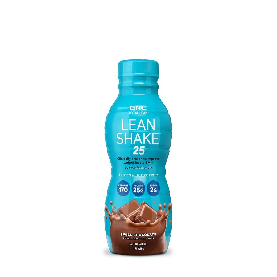 Gnc Total Lean Lean Shake 25 Rtd Protein Shake mit Schweizer Schokoladengeschmack, 414 Ml