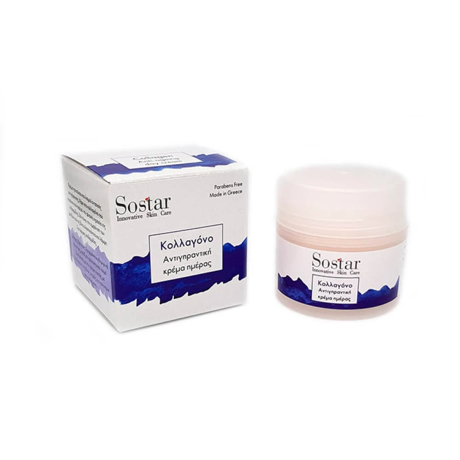 Sostar | Anti-Ageing Dagcrème voor gezicht en hals met collageen | 50ml