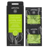 Apivita | Express Beauty | Face Mask with Prickly Pear for Hydration &amp; Soothing | 2x8ml