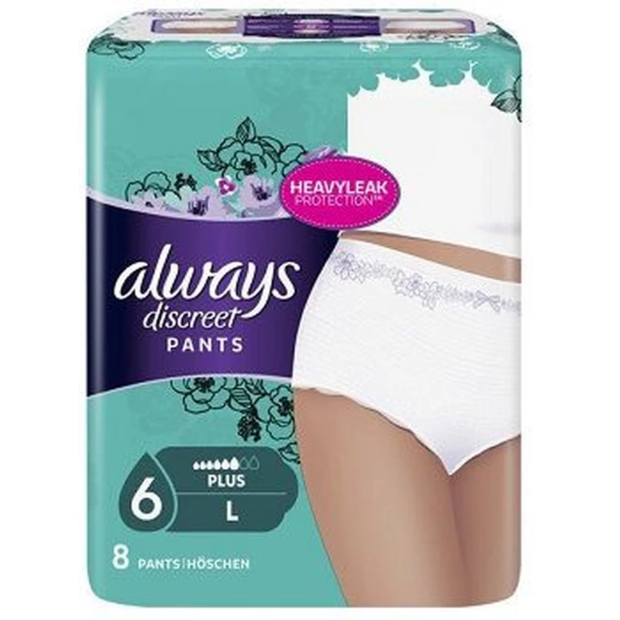 Always Discreet Broekje Nr. 6 Plus Large Ultra Absorberend Ondergoed 8st