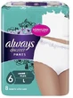 Always | Pantaloni discreți No 6 Plus Large | Lenjerie ultraabsorbantă | 8pcs