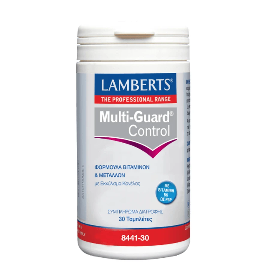 Lamberts | Multi Guard Control Fórmula Vitaminas y Vitaminas | Multi Guard Control Fórmula Mineral con Extracto de Canela | 30 comprimidos