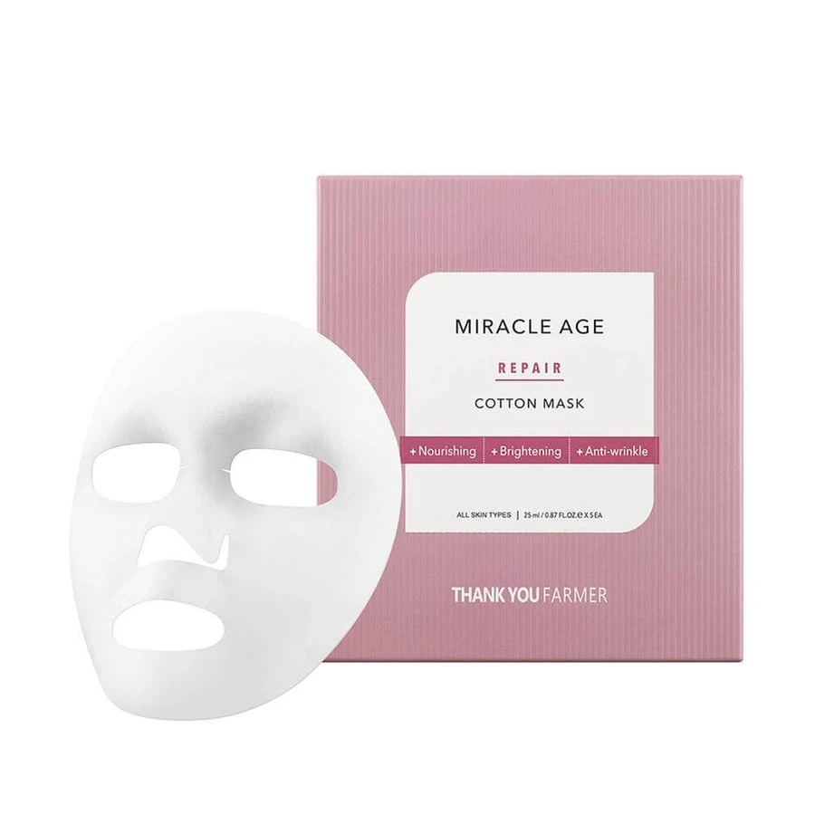 Thank You Farmer | Miracle Age Repair Cotton Mask | Fabric Face Nourishing Mask | 25ml