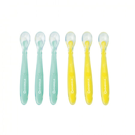 Set de 6 cuillères flexibles colorées, Badabulle