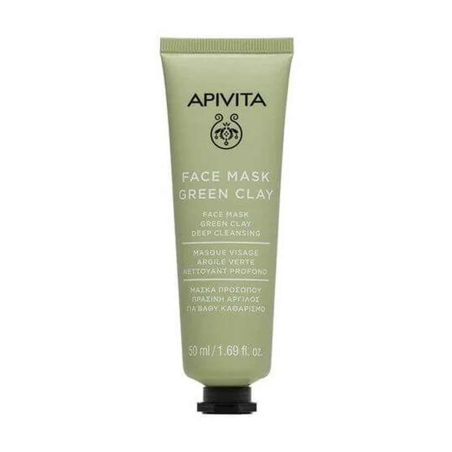 Apivita | Mascarilla Facial Arcilla Verde | Mascarilla Limpieza Profunda con Arcilla Verde | 50ml