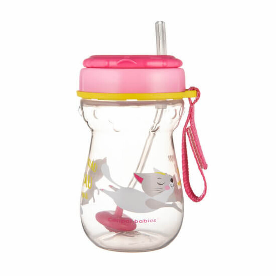 Sportbeker met rietje en drijver Flip-Top Cat, 350 ml, Canpol Babies