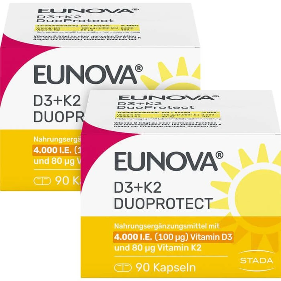 EUNOVA DuoProtect D3+K2 4000 U.I./80 µg capsules 180 pcs.
