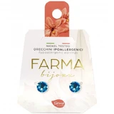FARMA BIJOUX Hypoallergene Ohrringe mit blauem Kristall 6,3mm