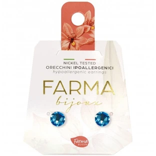 FARMA BIJOUX Cercei hipoalergenici Cristal albastru 6,3mm