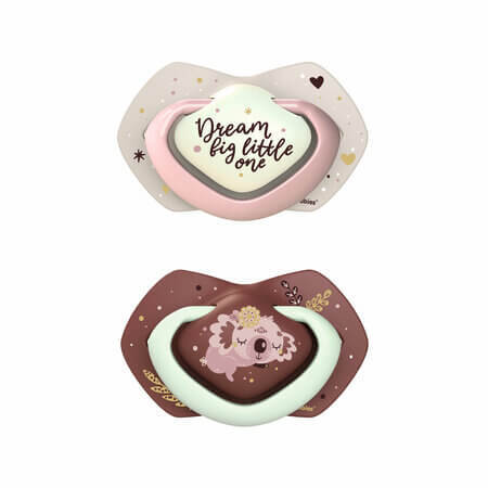 Sucette en silicone symétrique Sleepy Koala, 6-18 mois, rose, 2 pièces, Canpol Babies