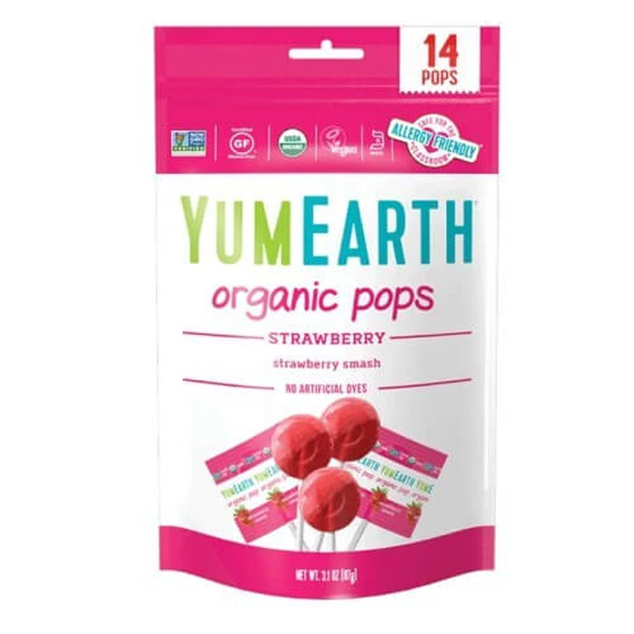 YUMEARTH Organiczne lizaki truskawkowe 14 szt.: ceny i cechy