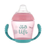 Tasse à bec souple anti-rides Sea life, 230 ml, rose, Canpol Babies