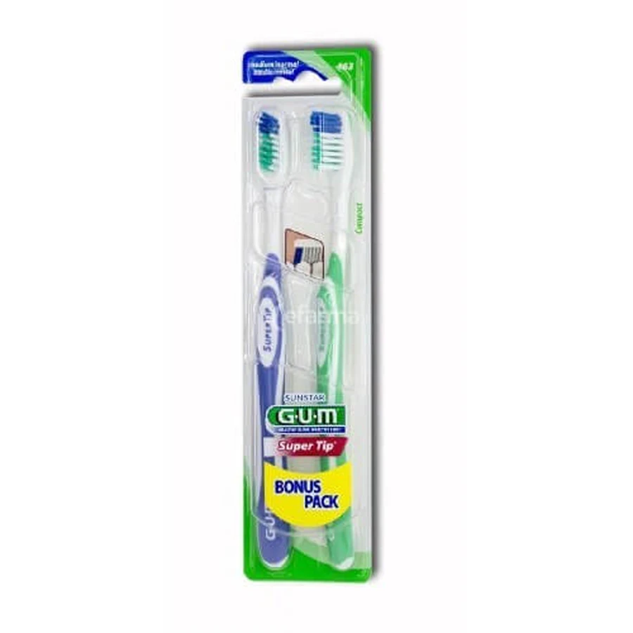 GUM Super Tip (463) Tandenborstel Medium Bonus Pack GIFT 1+1