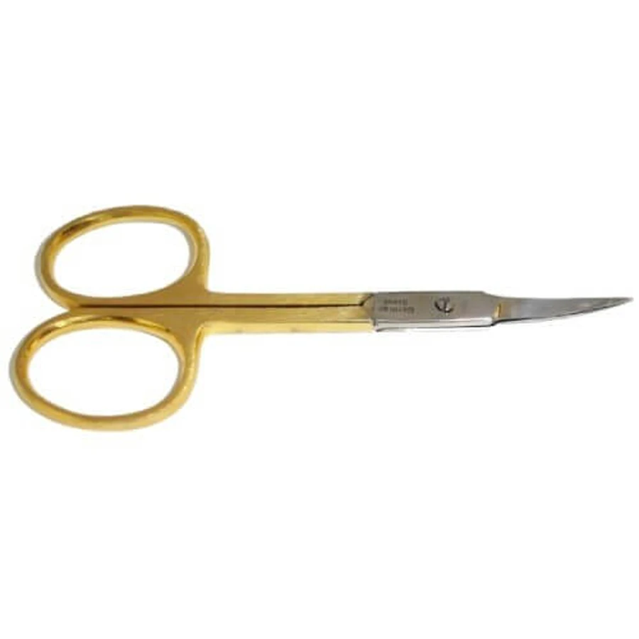 REVERI Professional Curved Brush Scissors 3,5 Gold/Silver