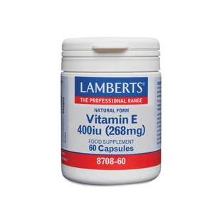 LAMBERTS Formă naturală Vitamina E 400iu (268mg) 60 Capsule