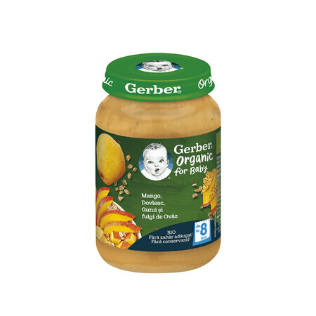 Biologische puree met Mango, Pompoen, Gututut en Havervlokken, 190 gr, Gerber