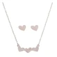 DALEE Hypoallergene Sieraden Set met Drie Hart Ketting & Stalen Oorbellen