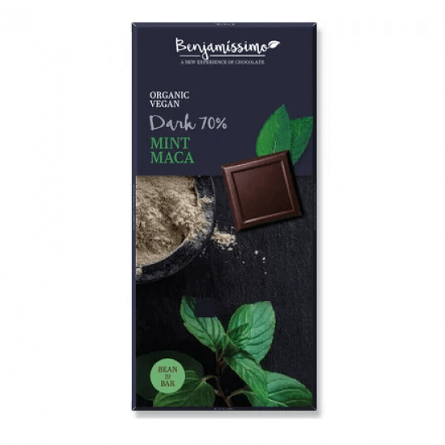 Chocolat à la menthe et à la maca, 70g, Benjamissimo