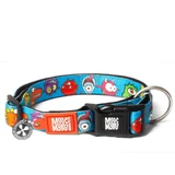 MAX & MOLLY Smart ID Little Monsters, dog collar, adjustable, polyester, blue, trident buckle, S(28-45 x 1.5cm)