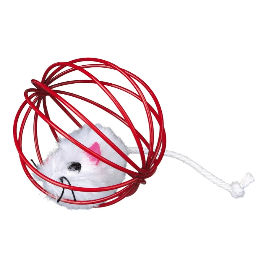 Trixie, metalen bal met muis, speeltje, katten, met bel, multicolor, 6cm