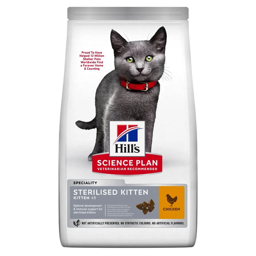 HILL'S Science Plan Kitten Sterilized, Huhn, Trockenfutter für sterilisierte Jungkatzen, 3kg