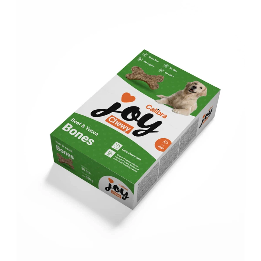 CALIBRA Joy Chewy Bones, XS-XL, Vită, punguță recompense fără cereale câini, 850g