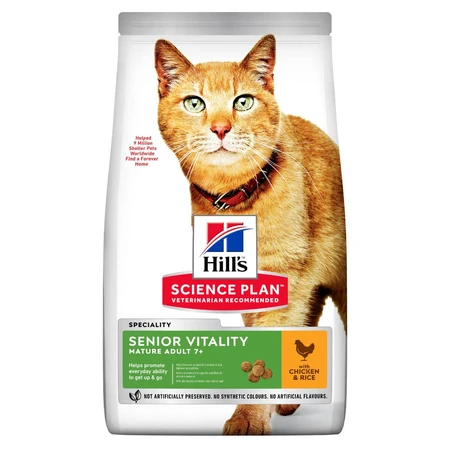HILL'S SCIENCE PLAN Senior Vitality 7+, Kip, droog senior kattenvoer, 1.5kg