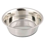 TRIXIE Acero inoxidable, cuenco para perros, redondo, antideslizante, acero inoxidable, plata, M-L(1,7l, ⌀21cm)