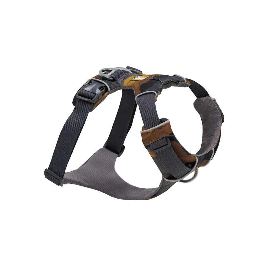 RUFFWEAR Front Rage Moonlight Mountains, ham prindere dublă(piept&spate) dresaj câini, ajustabil, reflectorizant, maro și gri, L-XL(81-107cm)