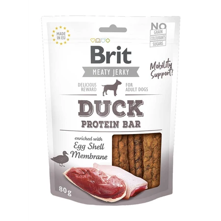 BRIT Jerky Duck Duck Protein Bar, Hundeleckerli, Entenprotein-Riegel, 80g