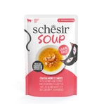 SCHESIR Sopa Complementaria, Salmón y Zanahoria, sobre de comida húmeda para gatos sin cereales, (en sopa), 40g