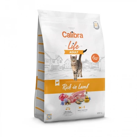 CALIBRA Life, Agneau, croquettes pour chat, 1,5kg