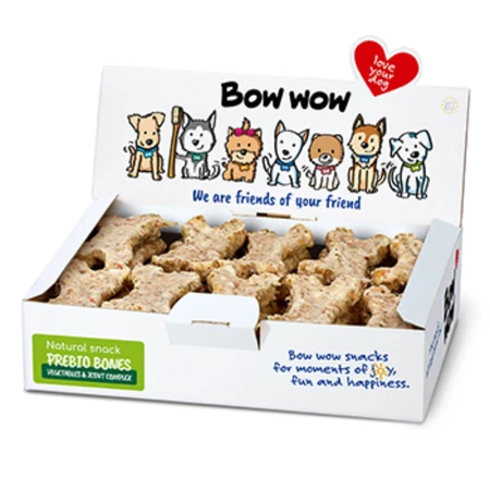 BOW WOW Natural Bone Bone Chondroitin & Glucosamine XS-XL, Rindfleisch & Gemüse, getreidefreie Belohnungsbox für Hunde, Gelenksystem, 650g