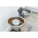 TRIXIE, set hondenbakken + 2 voerbakken, in hoogte verstelbaar, metaal, zilver, M-L(1.8l, ⌀21cm)