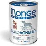 MONGE Monoprotein, XS-XL, Lamm, getreidefreies Monoprotein-Nassfutter in Dosen für Hunde, (Pastete), 400g