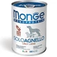 MONGE Monoprotein, XS-XL, Lamm, getreidefreies Monoprotein-Nassfutter in Dosen für Hunde, (Pastete), 400g