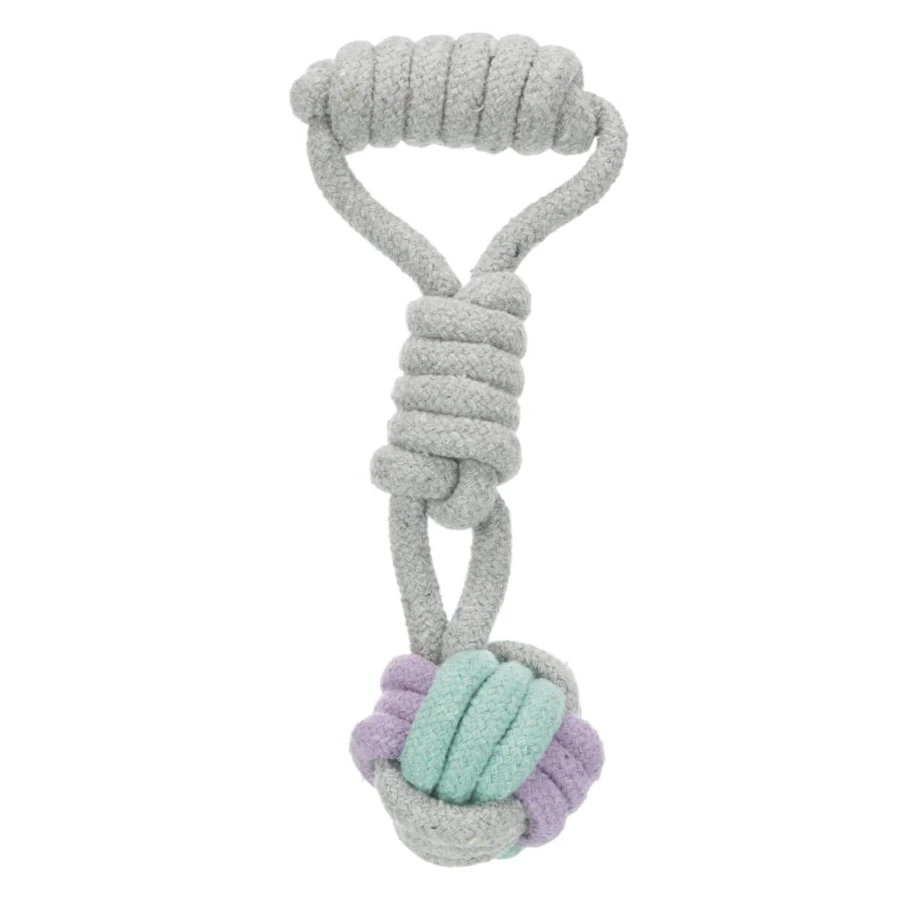 TRIXIE, Textil Juguete robusto para perros pequeños, 6cm x 23cm, gris/mov/verde