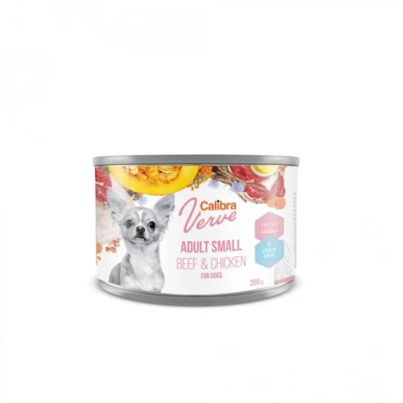 CALIBRA Verve GF, XS-S, boeuf et poulet, nourriture humide en boîte sans céréales pour chiens, (pâté), 200g