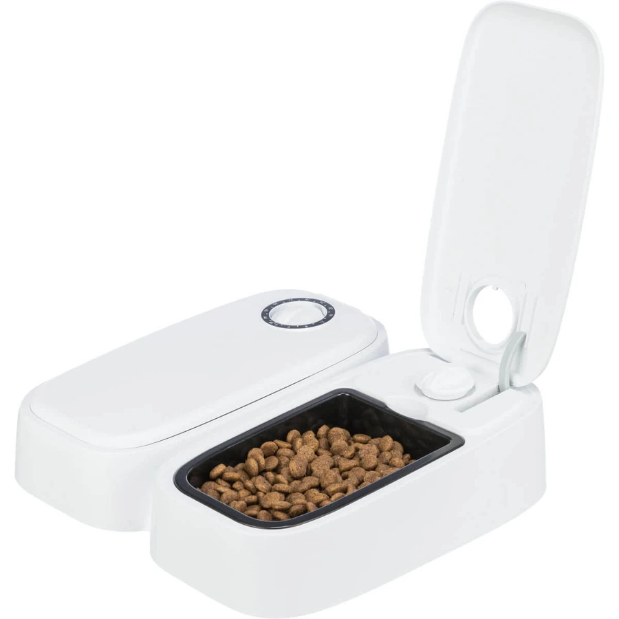 TRIXIE TX2, automatyczny karmnik dla psów, 2 prostokątne miski, programowalny, plastikowy, czarno-biały, S-L(0.6l, 27x7cm): ceny i cechy